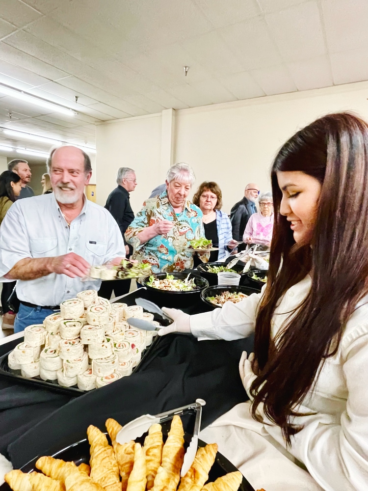 Dinner being served at one of our events